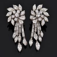 Platinum & Diamond Drop-Style Estate Earrings with Detachable Drop - Sold for $5,440 on 11-09-2023 (Lot 1040).jpg